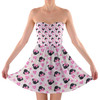 Sweetheart Strapless Skater Dress - Watercolor Minnie Mouse In Pink