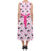 Belted Chiffon Midi Dress - Watercolor Minnie Mouse In Pink