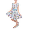 Girls Short Sleeve Skater Dress - Watercolor Cinderella