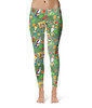 Sport Leggings - Orange Bird & Tiki Friends