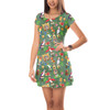 Short Sleeve Dress - Orange Bird & Tiki Friends