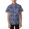 Kids' Button Down Short Sleeve Shirt - Haunted Mansion Wallpaper