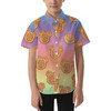 Kids' Button Down Short Sleeve Shirt - Mickey Waffles Rainbow