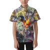 Kids' Button Down Short Sleeve Shirt - Watercolor Nightmare Before Christmas