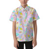 Kids' Button Down Short Sleeve Shirt - Pastel Ice Cream Dreams