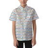 Kids' Button Down Short Sleeve Shirt - Disney Monorail Rainbow