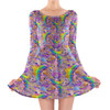 Longsleeve Skater Dress - Figment Watercolor Rainbow