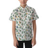 Kids' Button Down Short Sleeve Shirt - Christmas Disney Forest