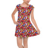 Girls Cap Sleeve Pleated Dress - Mickey & Friends Christmas Stockings