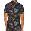 Men's Button Down Short Sleeve Shirt - Mickey and Minnie's Love in the Sky