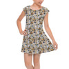 Girls Cap Sleeve Pleated Dress - Wall-E & Eve Sketched