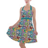 Halter Vintage Style Dress - Monsters Inc Sketched