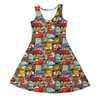 Girls Sleeveless Dress - Pixar Cars Sketched