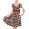 Sweetheart Midi Dress - Pixar Cars Sketched