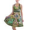 Halter Vintage Style Dress - Disneyland Colorful Map