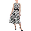 Belted Chiffon Midi Dress - Many Faces of Mickey Mouse