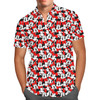 Men's Button Down Short Sleeve Shirt - Many Faces of Minnie Mouse