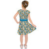 Girls Short Sleeve Skater Dress - Many Faces of Donald Duck