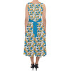 Belted Chiffon Midi Dress - Many Faces of Donald Duck