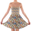 Sweetheart Strapless Skater Dress - Winnie The Pooh & Friends Sketched