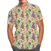 Men's Button Down Short Sleeve Shirt - Princess & The Frog Sketched