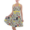 Halter Vintage Style Dress - Snow White And The Seven Dwarfs Sketched