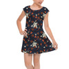 Girls Cap Sleeve Pleated Dress - Oogie with Lock, Shock, Barrel