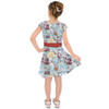 Girls Short Sleeve Skater Dress - Santa Jack with Sally & Zero