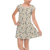 Girls Cap Sleeve Pleated Dress - The Corpse Bride