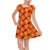 Girls Cap Sleeve Pleated Dress - Disney Carved Pumpkins