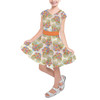 Girls Short Sleeve Skater Dress - Floral Pumpkin Mouse Ears
