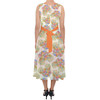 Belted Chiffon Midi Dress - Floral Pumpkin Mouse Ears