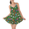 Beach Cover Up Dress - Disney Christmas Baubles on Green