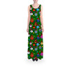 Flared Maxi Dress - Disney Christmas Baubles on Green