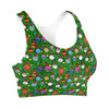 Sports Bra - Disney Christmas Baubles on Green