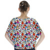 Batwing Chiffon Top - Disney Christmas Baubles on White