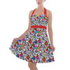 Halter Vintage Style Dress - Disney Christmas Baubles on White