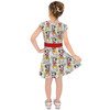 Girls Short Sleeve Skater Dress - Santa Mickey Mouse