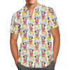 Men's Button Down Short Sleeve Shirt - Santa Mickey Mouse