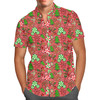 Men's Button Down Short Sleeve Shirt - Christmas Sketched Mouse Ears