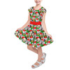 Girls Short Sleeve Skater Dress - Mickey & Friends Santa Hats