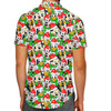 Men's Button Down Short Sleeve Shirt - Mickey & Friends Santa Hats