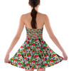 Sweetheart Strapless Skater Dress - Mickey & Friends Santa Hats