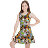 Girls Sleeveless Dress - Sketched Cute Star Wars Characters