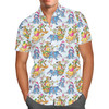 Men's Button Down Short Sleeve Shirt - A Pooh Bear Christmas