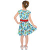 Girls Short Sleeve Skater Dress - A Monsters Inc Christmas