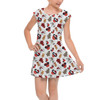 Girls Cap Sleeve Pleated Dress - Buffalo Plaid Mouse Ears Christmas