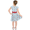 Girls Short Sleeve Skater Dress - Mickey & Minnie Snowmen