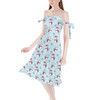 Strapless Bardot Midi Dress - Mickey & Minnie Snowmen