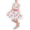 Girls Short Sleeve Skater Dress - Valentine Disney Castle